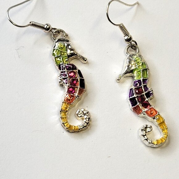 Seahorse Colourful Earrings - Picture 6 of 10